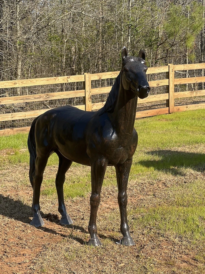 Estatua de aluminio caballo de plata sin base. Mejor precio en Internet. Envío rápido Foto 2 de 3