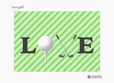 Love Golf Needlepoint Kit or Canvas