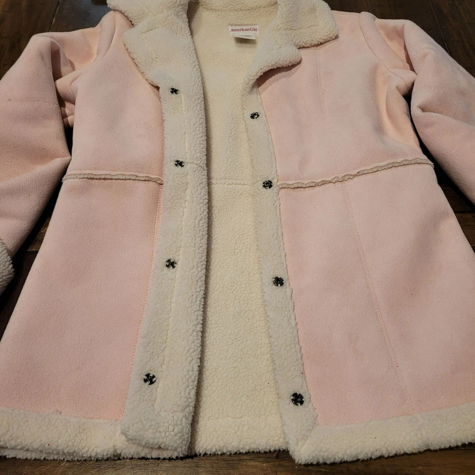 Chaqueta forrada Sherpa rosa American Girl para niñas talla 12 Foto 4 de 4