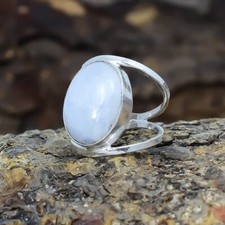 Rainbow Moonstone Gemstone Handmade Silver Jewelry Ring Size 6 RSLS469