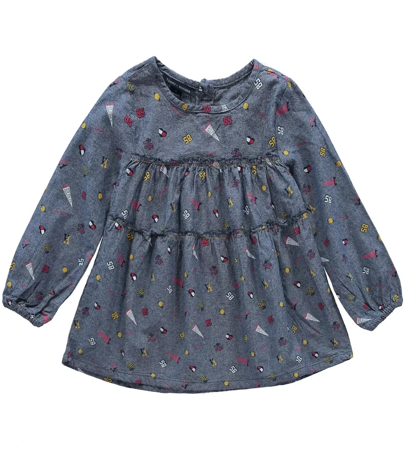 Tommy Hilfiger Bebé Niñas Chambray Túnica y Leggings, Juego de 2 Piezas 12M Foto 2 de 4