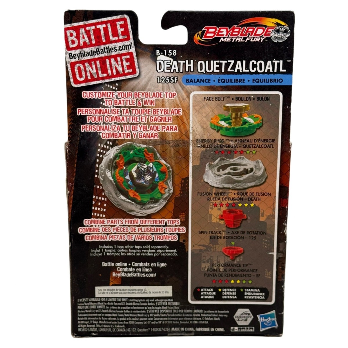 Beyblade Metal Fury Death Quetzalcoatl 125SF B-158 Balance