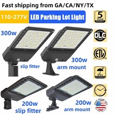 LED Parking Lot Lights with Dusk to Dawn Photocell Commercial Shoebox Pole Light