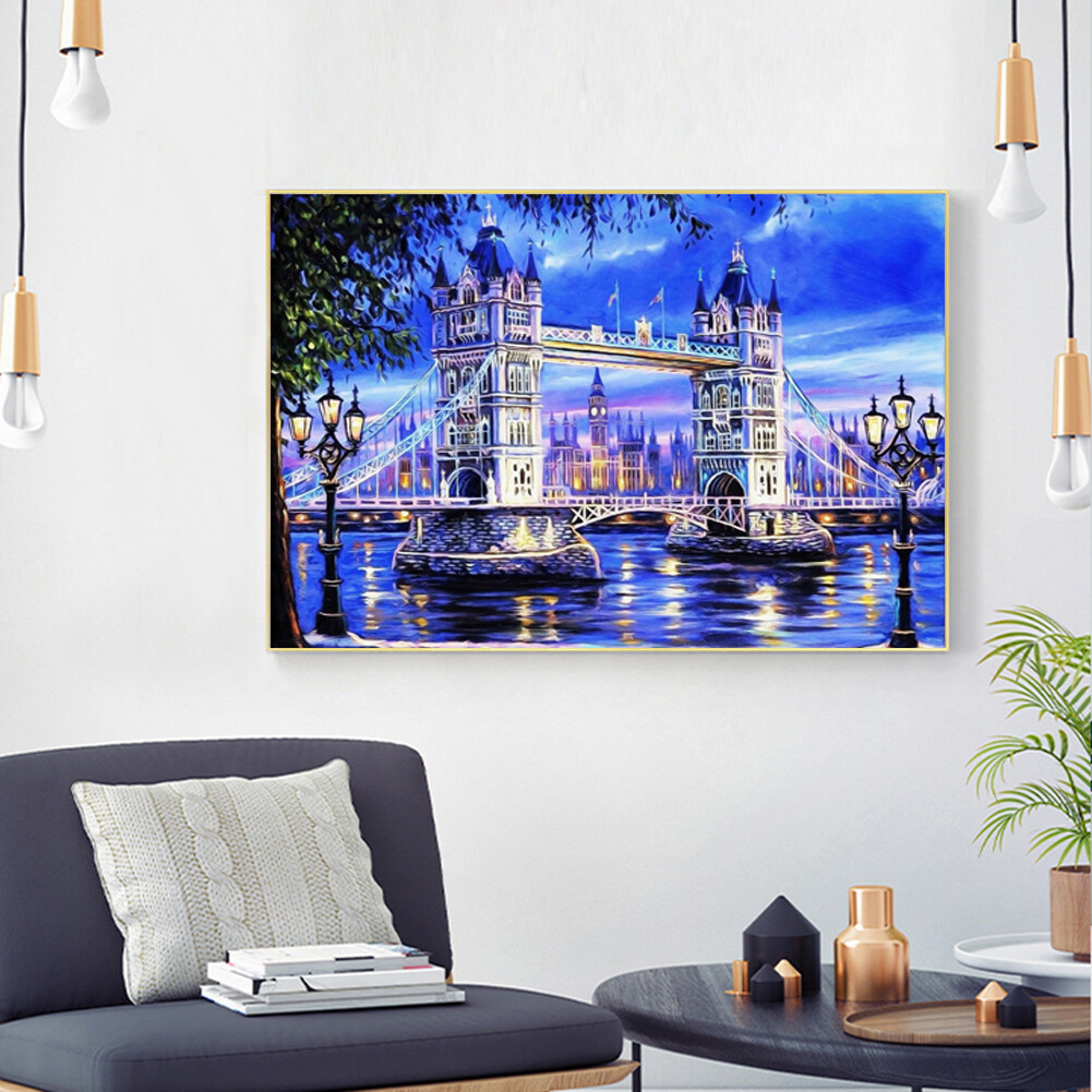 5D DIY Full Square Diamond Painting Bridge Rhinestone Picture Crafts ...