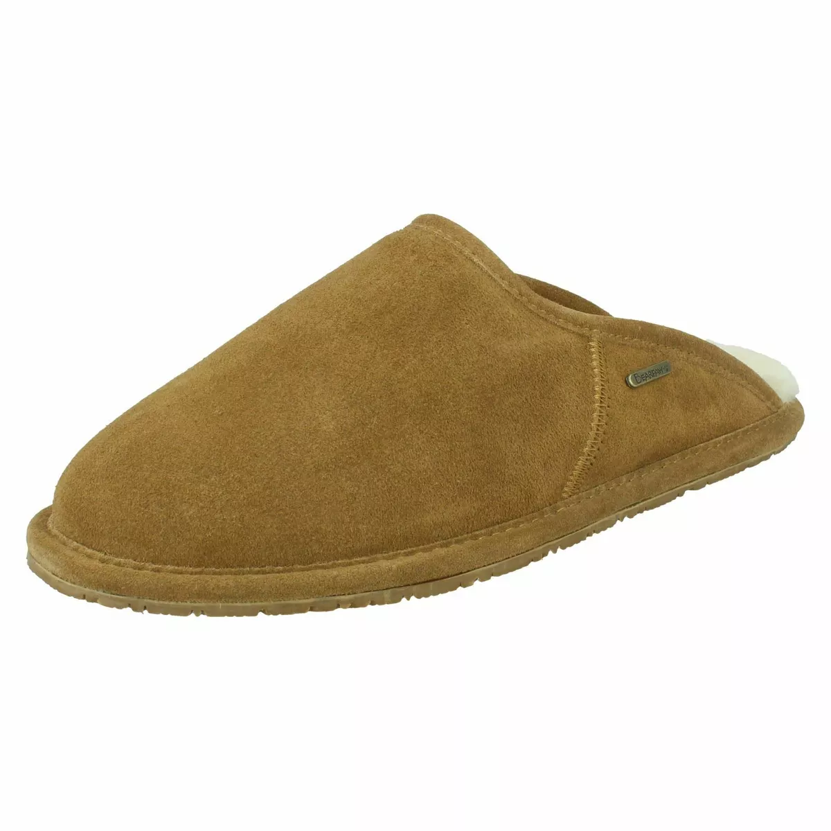 Mens Bear Paw Leather Mule Slippers Ori
