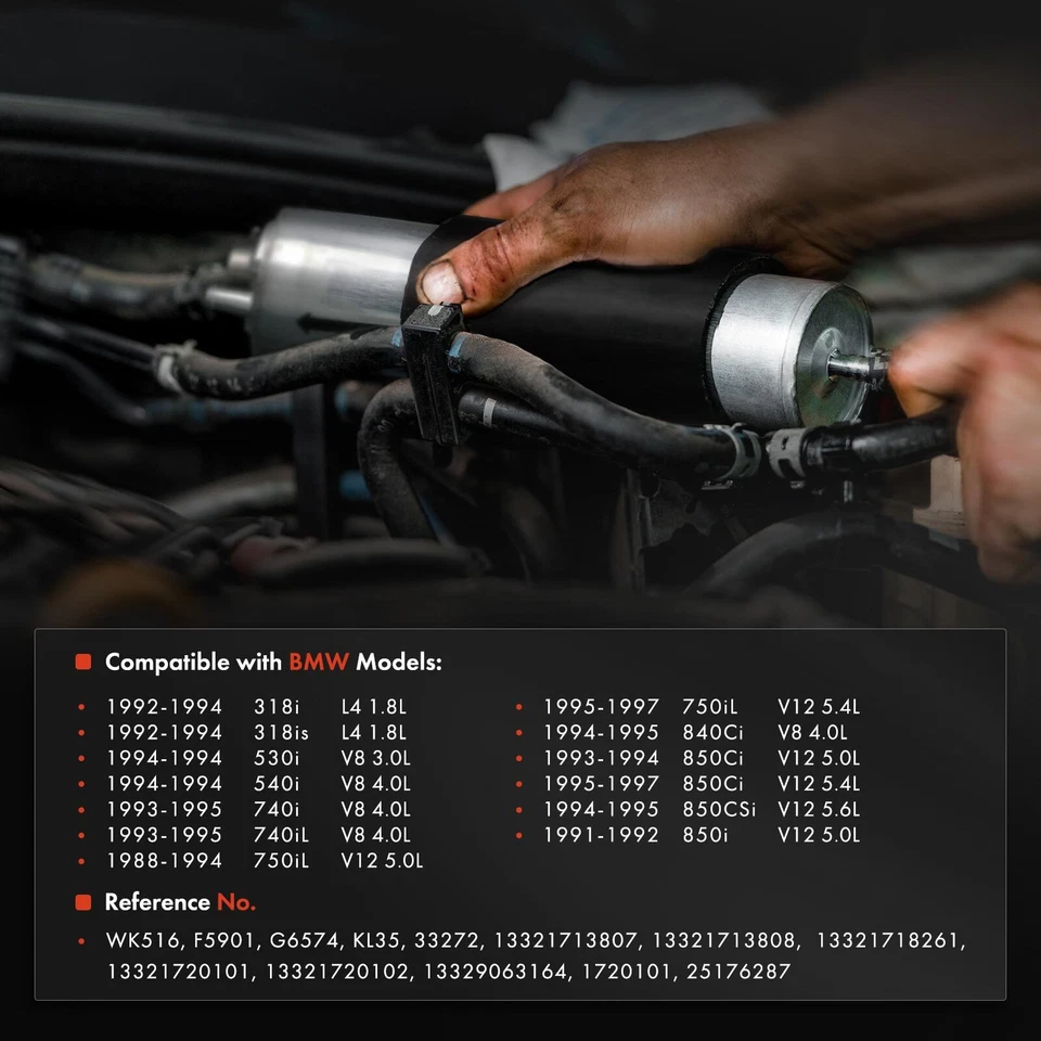 Filtro de combustible para BMW 318i 318is 530i 540i 740iL 750iL 840Ci 850Ci 850CSi GAS Foto 2 de 4