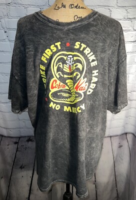 Cobra Kai First Mens Charcoal Short Sleeve Crew Neck Cotton T Shirt XL No Mercy