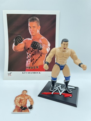 1996 Ken Shamrock WWF Jakks Pacific/Titan Sports Action Figure w/Signed WF PIC - Picture 2 of 11