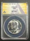 1966 50C SMS Kennedy Half Dollar ANACS SP66 40% Silver