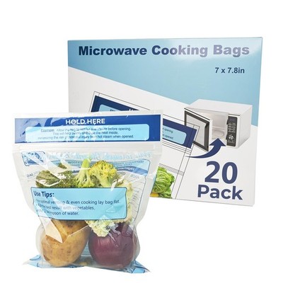 20 Pack Steam Cooking Bags Microwave Steamer Bags for Vegetables Seafood