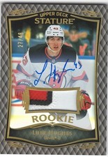 2023-24 UPPER DECK STATURE #34 LUKE HUGHES ROOKIE PATCH AUTO RC /49 True RPA