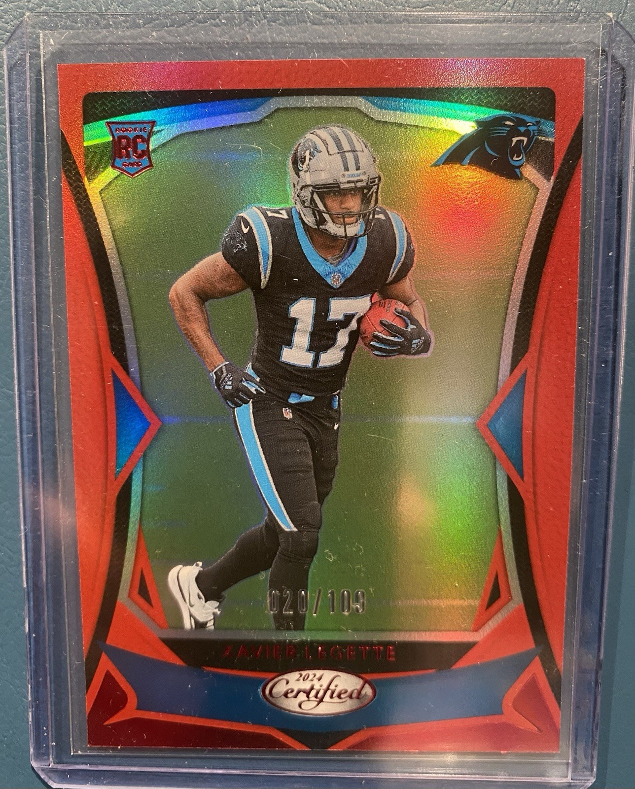 2024 Panini Certified - Rookies Xavier Legette #123 Red Mirror /100 (RC)