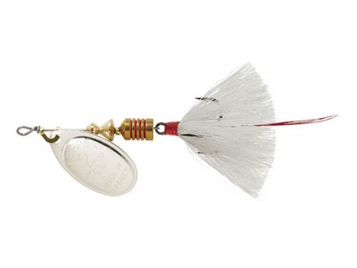 Mepps Aglia Dressed Inline Spinner 1/6oz White Tail Silver Blade