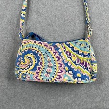 Vera Bradley Purse Hand Bag Colorful Floral Abstract Cotton Lightweight Crossbod