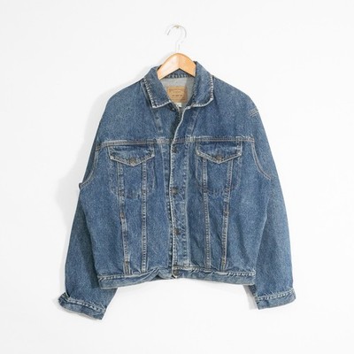 Vintage Gap  Denim Work Force Trucker Jacket Mens XL - Medium Wash Blue Boxy Fit