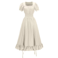 BRAND NEW Beige Cream Country Victorian Renaissance Costume Medieval Dress M