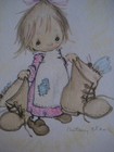 Unsigned 1970s vintage greeting card Betsey Clark MISS YOU Girl w/ Boots — photo 4