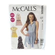 McCall's M6925 Sewing Pattern Misses Petite Top Tunic Dress Size 6-14 Easy Blue