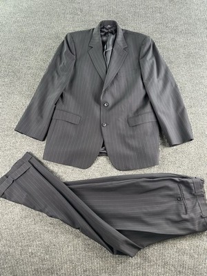 Brooks Brothers Suit Men 44R Gray Pinstripe Wool Blazer Jacket Pants 36x28