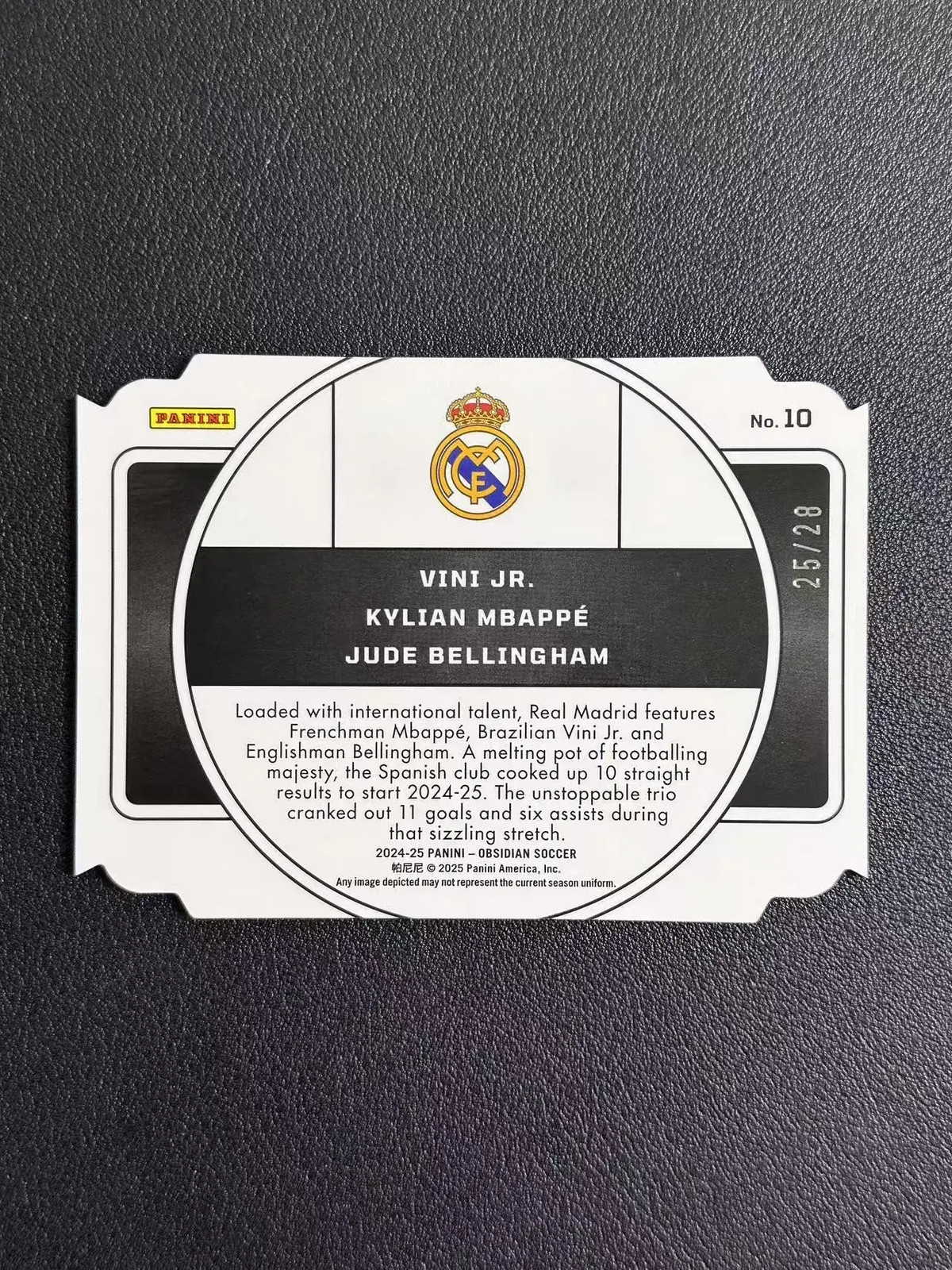 2024-25 Panini Obsidian Vini Kylian Mbappe Jude Bellingham Ice /28 BY88 view 2