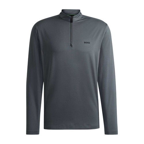 HUGO BOSS Skubic 09 Heather Gris M Slim Fit Pull Sweat Hommes Neuf