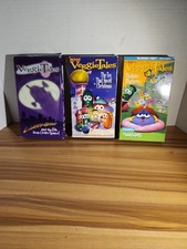 3 VeggieTales VHS Tape Lot Larry Boy Christma...