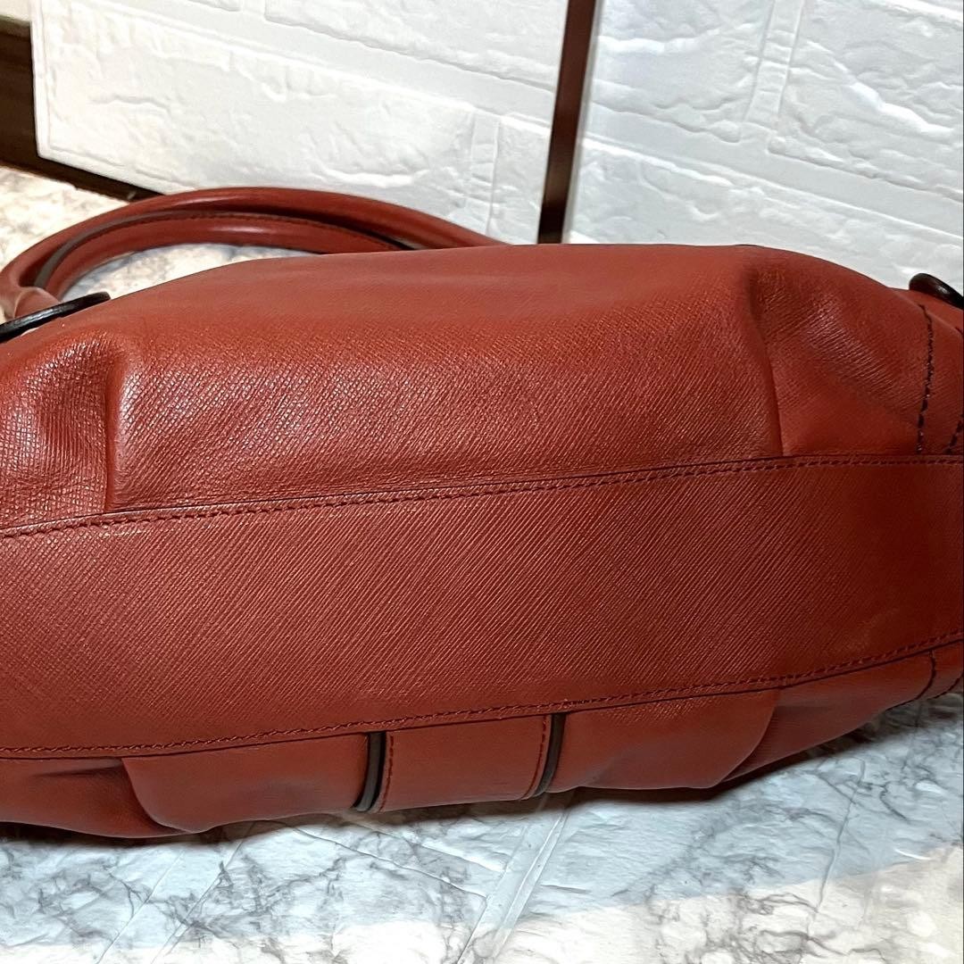 Salvatore Ferragamo Gancini Red Brown Leather Shoulder Bag Y2K Auth image 9