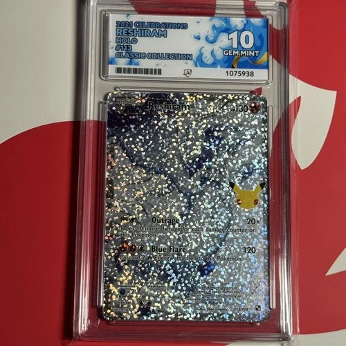 Pokémon Reshiram 113/114 holo Celebrations Classic Collection Ace 10 Gem Mint