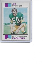 1973 Topps Jim Carter Rookie Green Bay Packers Football Card #55. rookie card picture