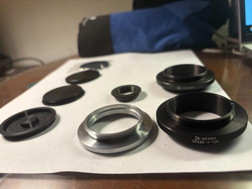 T2 Thread Adapter Bundle RAF Camera DT43.5 + Caps 41mm 45mm Astro Lot