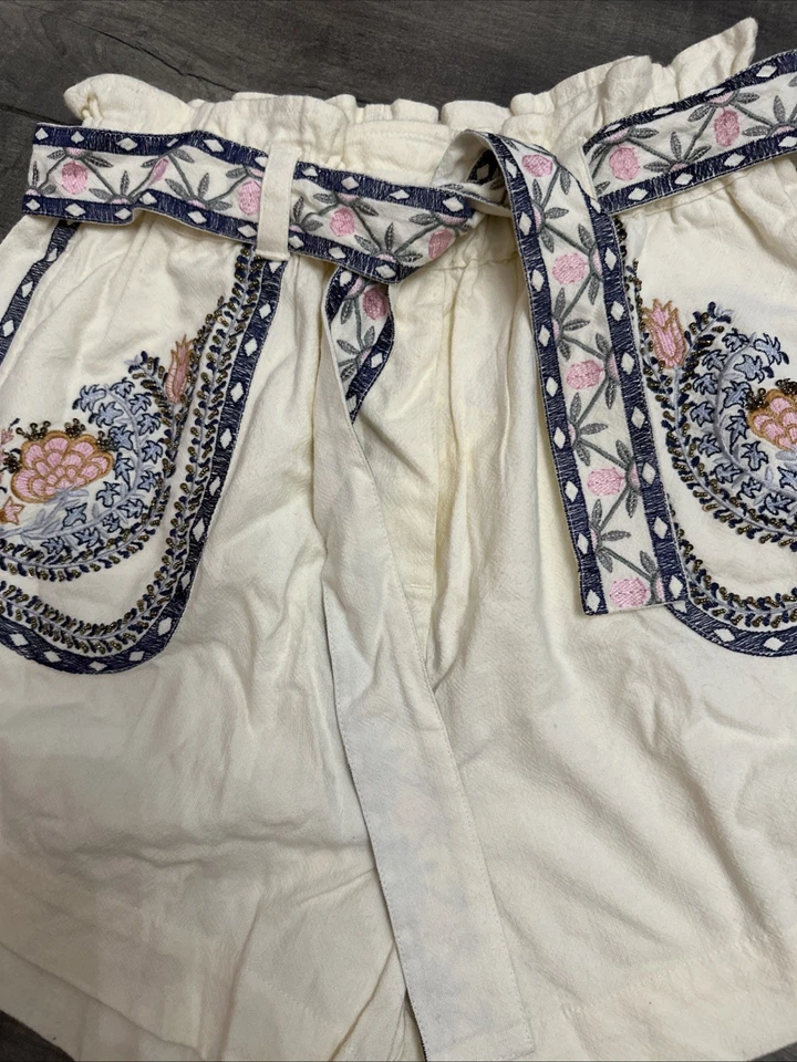 Shorts Anthropologie bordado novidade marfim tamanho pequeno novo com etiquetas - Imagem 4 de 4