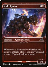 LP Foil Showcase Akki Ronin, MTG, Kamigawa: Neon Dynasty, Magic, 319 *C