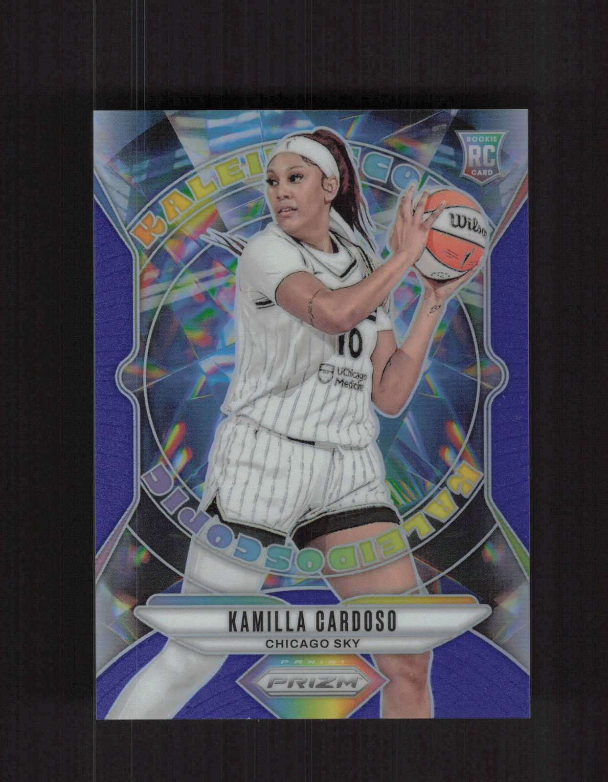 2024 Panini Prizm WNBA #4 Kamilla Cardoso Kaleidoscopic Prizms Blue #/49