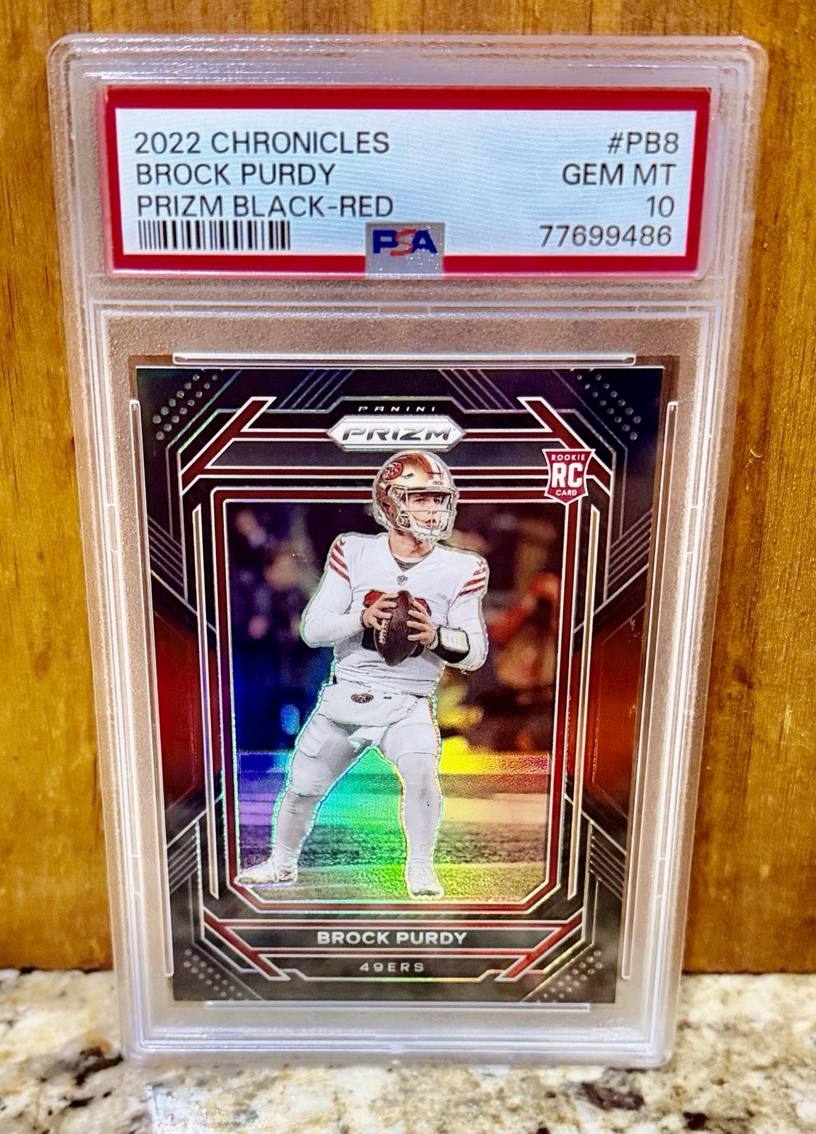 Brock Purdy Panini Chronicles Prizm Black #PB8 Red