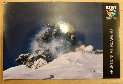 *VINTAGE* MOUNT RUAPEHU Kiwi Vista Sammlung Postkarte (18cm x 12cm)