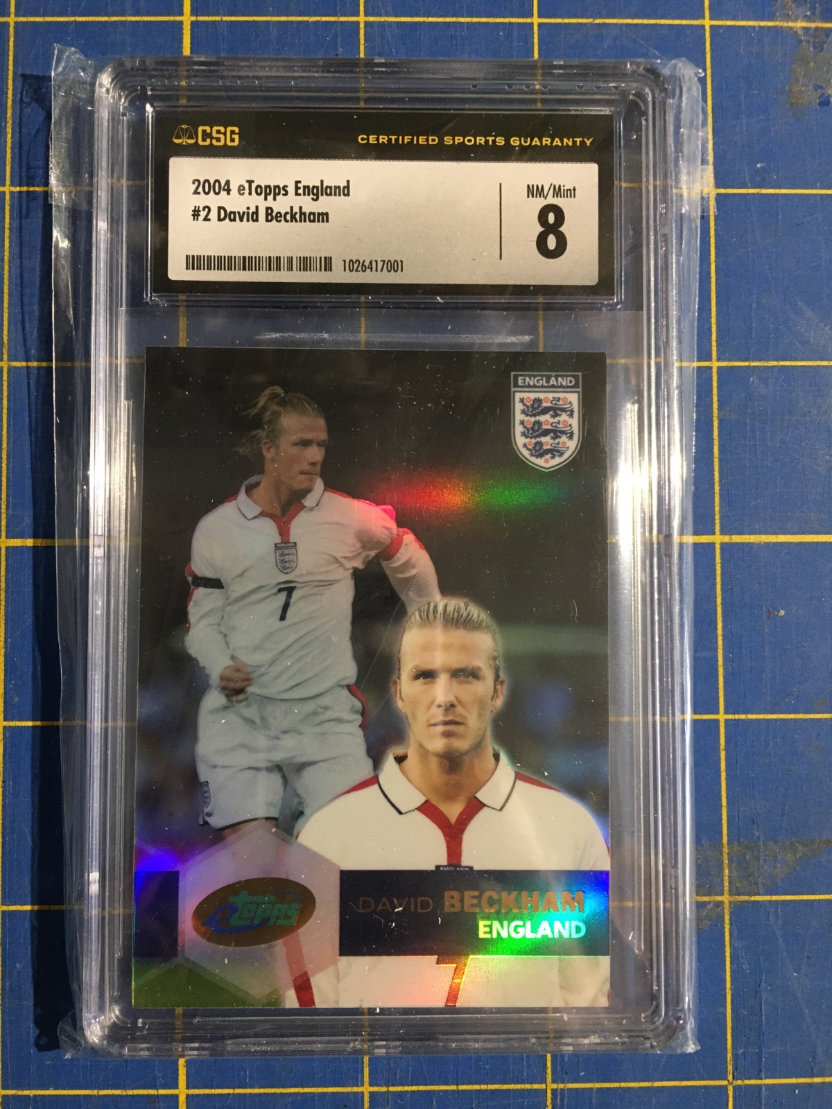 DAVID BECKHAM  - 2004 Topps eTopps English Football #2 CSG 8.0  /4676