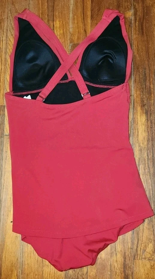 Traje de baño Jantzen Classics de una pieza talla para mujer 10 rojo liso   Foto 3 de 4