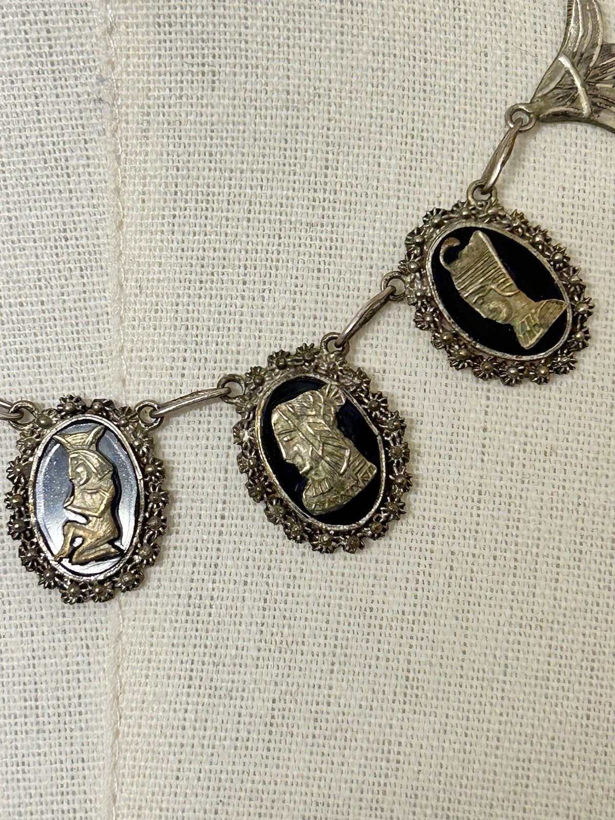 Antique Solid Hallmarked Egyptian Silver Necklace… - image 7