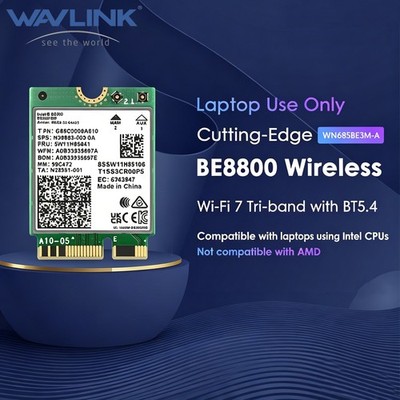 WAVLINK WiFi 7 Wifi Card M.2 NGFF Network Module Bluetooth 5.4 for Intel CPU