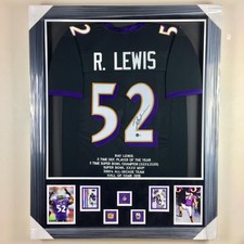 Ray Lewis Signed Jersey Framed Baltimore Ravens Autograph Display Beckett BAS