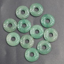 10pcs Natural Green Aventurin Stone Large Hole Circle Beads Pendants DIY 18mm