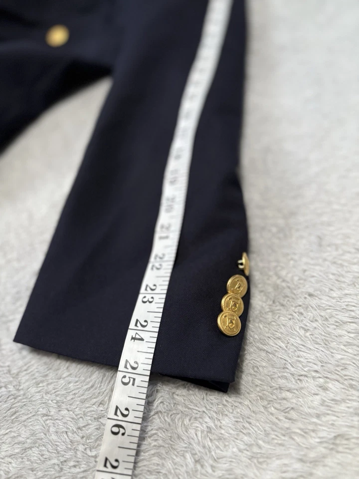 Blazer Polo University Club De Colección Doble Pecho Dorado Botón Azul Marino 40 T Lana Foto 3 de 4