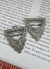 Vintage 1930s Art Deco Rhinestone Belt Buckles As Is Missing Stones