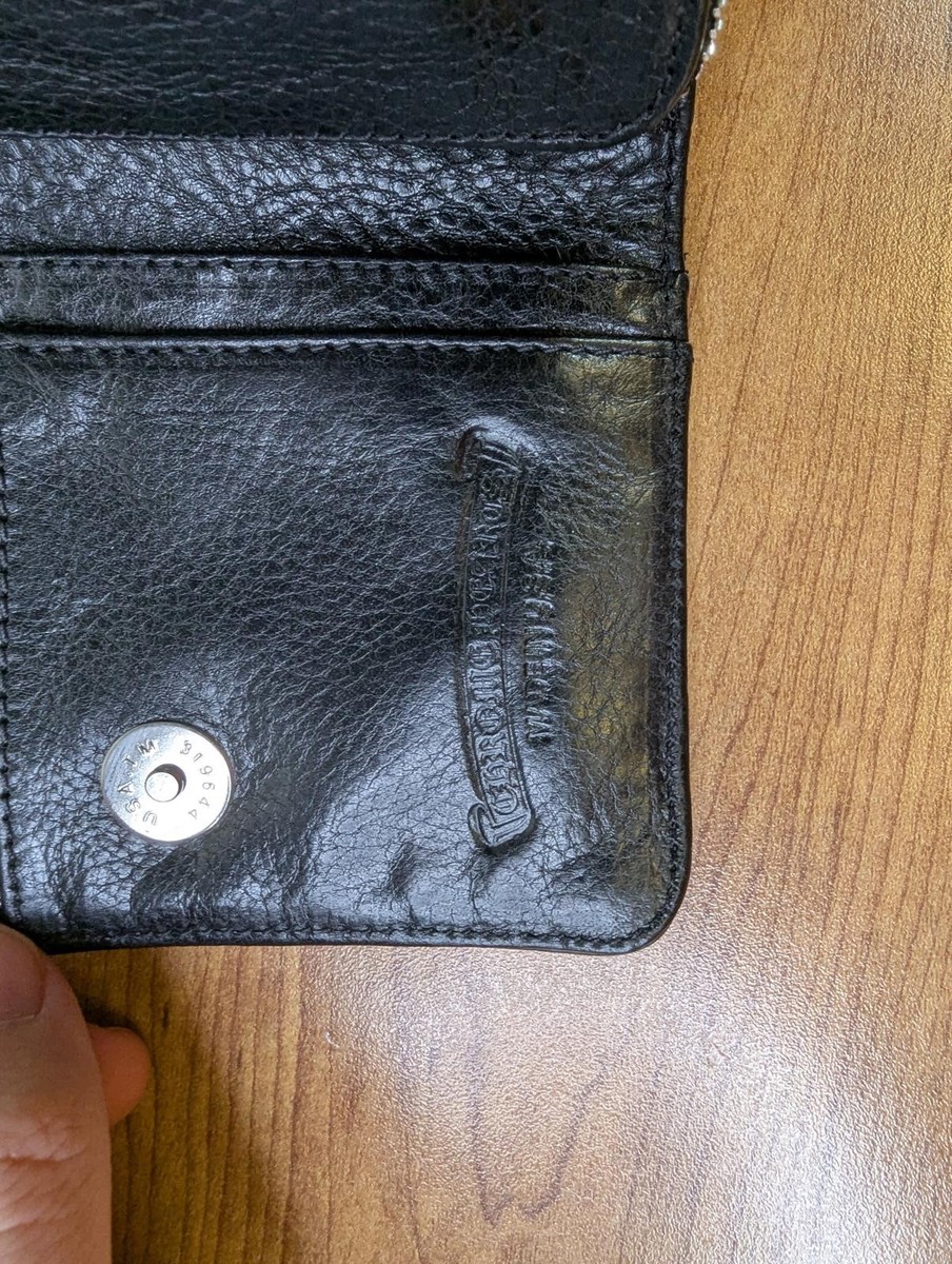 Chrome Hearts Joey Scroll Logo Leather Wallet in Black | eBay