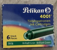 Pelikan 4001 Ink Cartridge Tintenpatrone Green Pack Of 6