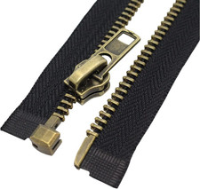  8 25 Inch Antique Brass Teeth Separating Jacket Zipper Right Handed Zipper Heav