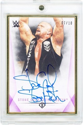 Stone Cold Steve Austin WWE Signed 2019 Topps Transcendent Gold #A-SA #7/10 Card