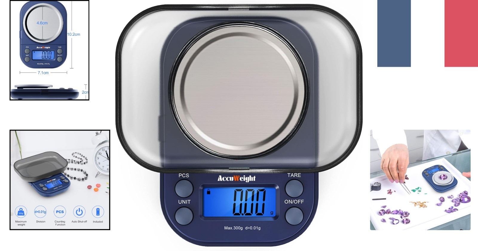 Balance haute précision ACCUWEIGHT 255 compacte en acier inoxydable