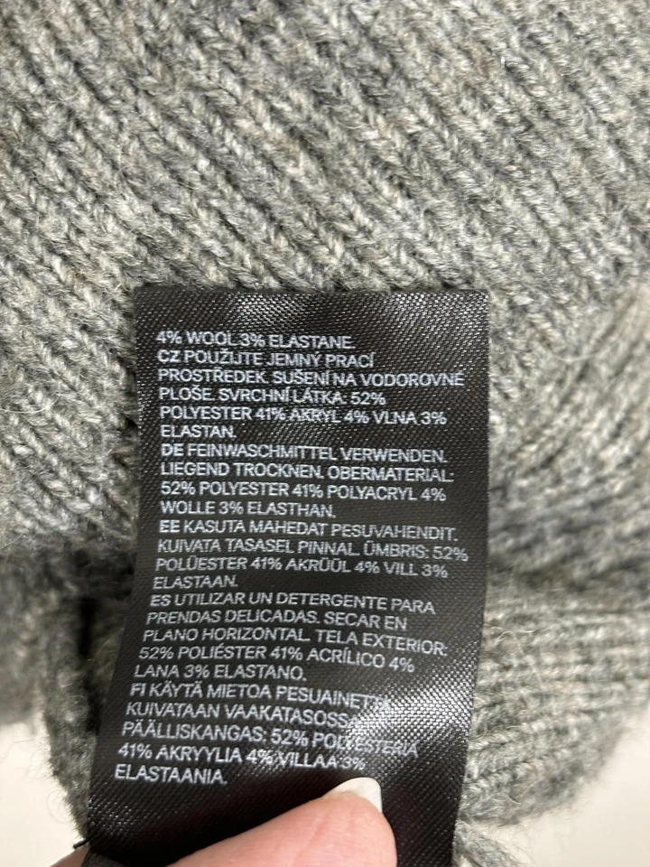 H&M Cardigan Sweater Womens Medium Gray Button Front Oversized Grandpa Knit - Image 4 of 4