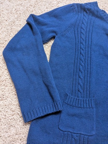 Nice Euc Gymboree Size L 10-12 girls Cardigan Sweater Blue Pockets Cable Knit - Picture 3 of 6